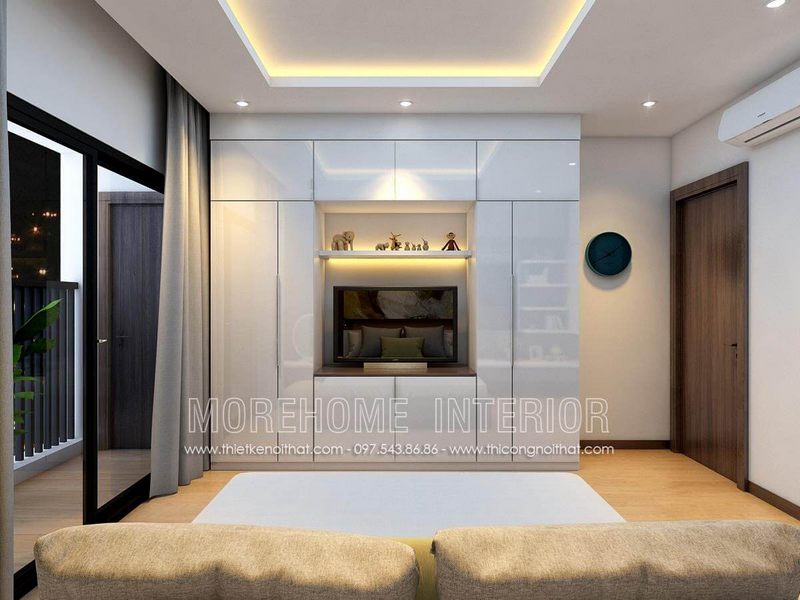 Tủ áo cao cấp trắng bóng Acrylic An Cường thiết kế tủ áo hiện đại